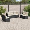 vidaXL Salon de jardin 7 pcs avec coussins noir r&eacute;sine tress&eacute;e