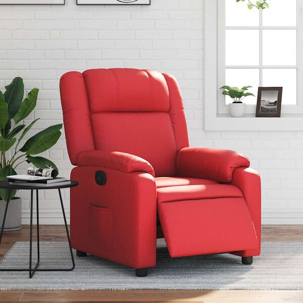 vidaXL Fauteuil inclinable &eacute;lectrique Rouge Similicuir