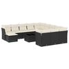 vidaXL Salon de jardin avec coussins 13 pcs noir r&eacute;sine tress&eacute;e