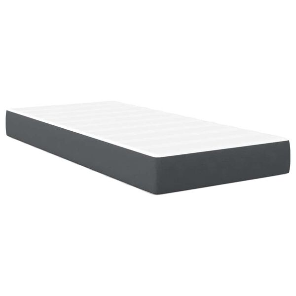 vidaXL Matelas de Lit avec matelas Gris 90 x 200 cm tissu