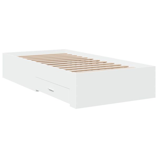 vidaXL Cadre de lit avec tiroirs sans matelas blanc 90x190 cm