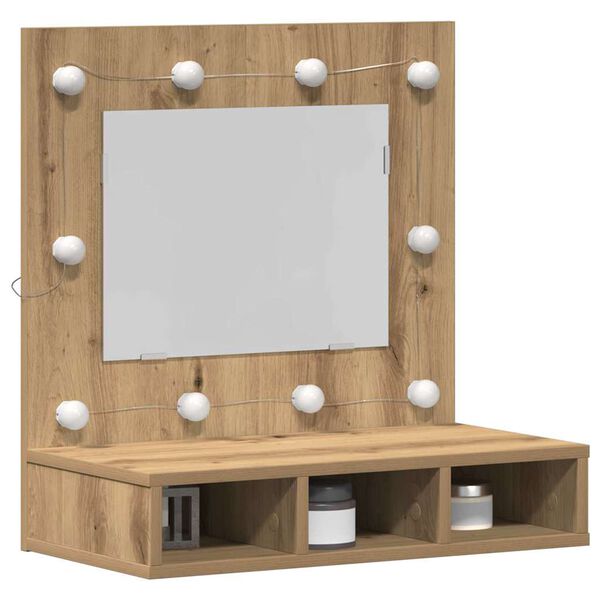 vidaXL Armoire Miroir avec &eacute;tag&egrave;re Ch&ecirc;ne artisanal 60 x 31,5 x 62 cm