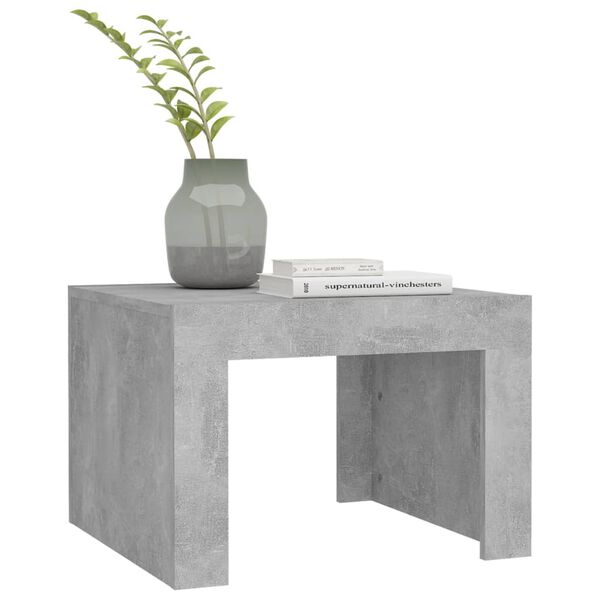 vidaXL Table basse gris béton 50x50x35 cm bois d'ingénierie