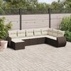 vidaXL Salon de jardin 8 pcs avec coussins marron r&eacute;sine tress&eacute;e
