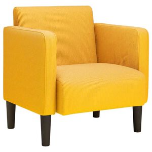 vidaXL Canap&eacute;-chaise accoudoirs jaune fonc&eacute; 54 cm tissu velours c&ocirc;tel&eacute;