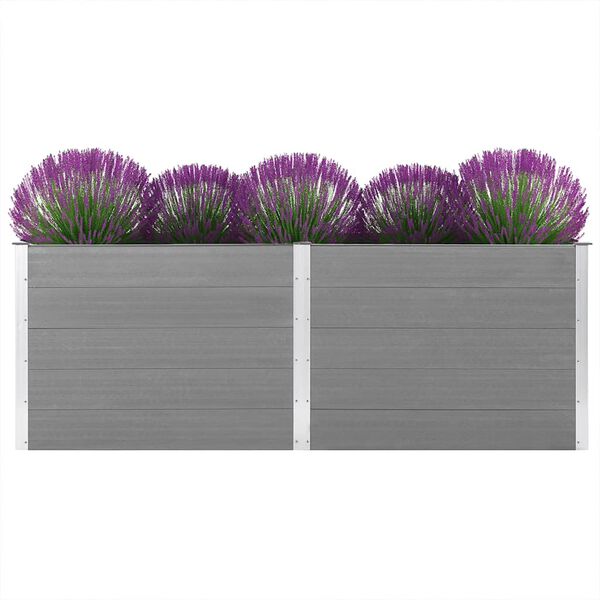 vidaXL Lit sur&eacute;lev&eacute; de jardin 250x100x91 cm WPC Gris