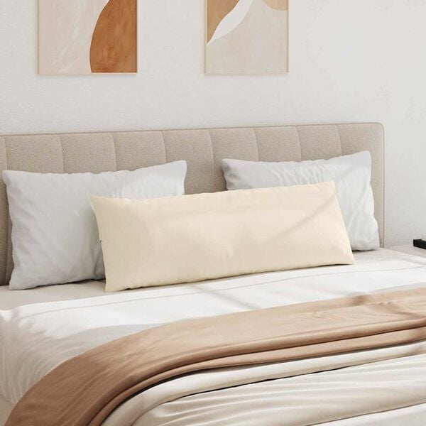 vidaXL Coussins de canap&eacute; 2 pcs Beige 120 x 40 cm tissu