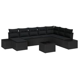 vidaXL Ensemble de canap&eacute; de jardin 9 pc polyrotin