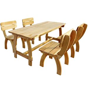 vidaXL Ensemble &agrave; manger d'ext&eacute;rieur 5 pcs Pin&egrave;de impr&eacute;gn&eacute;e