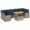vidaXL Salon de jardin 8 pcs avec coussins gris r&eacute;sine tress&eacute;e