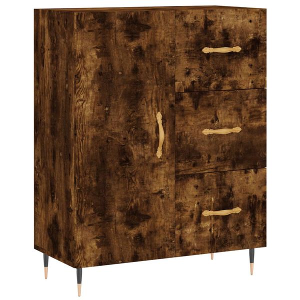 vidaXL Buffet ch&ecirc;ne fum&eacute; 69,5x34x90 cm bois d'ing&eacute;nierie