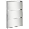 vidaXL Armoire &agrave; chaussures miroir 5 niveaux gris b&eacute;ton 63x17x169,5 cm