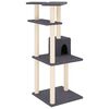 vidaXL Arbre &agrave; chat avec griffoirs en sisal gris fonc&eacute; 123 cm