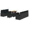 vidaXL Ensemble de canap&eacute; de jardin avec coussin 10 pcs Noir