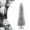 vidaXL Sapin de No&euml;l artificiel mince avec neige floqu&eacute;e 240 cm PVC/PE