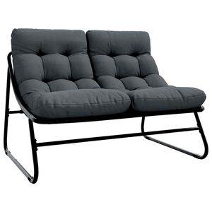 vidaXL Mobilier de jardin Noir 110 x 81 x 71 cm Acier enduit de poudre