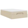 vidaXL Cadre de lit ottoman avec matelas cr&egrave;me 120x200cm tissu