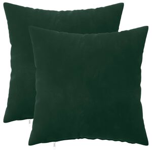 vidaXL Coussin avec oreiller HEERLEN 2 pi&egrave;ces Vert fonc&eacute; Velours