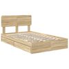 vidaXL Lit de Rangement Ch&ecirc;ne Sonoma 135 x 190 cm Bois d'ing&eacute;nierie