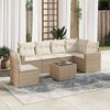 vidaXL Salon de jardin avec coussins 7 pcs beige r&eacute;sine tress&eacute;e