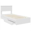 vidaXL Lit de Rangement Blanc 75 x 190 cm Bois d'ing&eacute;nierie