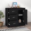 vidaXL Buffet noir 70x35,5x67,5 cm bois d'ing&eacute;nierie