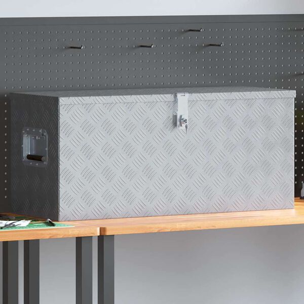 vidaXL Boîte en aluminium 90,5x35x40 cm Argenté