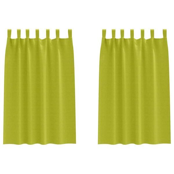 vidaXL Rideaux occultants avec anneaux 2 pcs Vert 175 x 140 cm