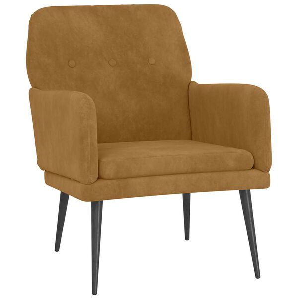 vidaXL Fauteuil Marron 62x79x79 cm Velours