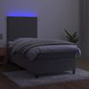 vidaXL Sommier &agrave; lattes de lit avec matelas et LED Gris clair 90x200cm