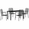 vidaXL Ensemble de salle &agrave; manger pour jardin 5 pcs Noir
