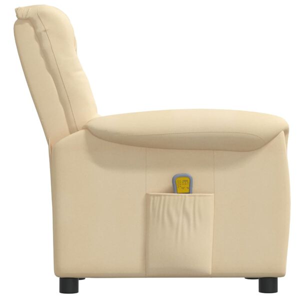vidaXL Fauteuil de massage Cr&egrave;me Tissu microfibre