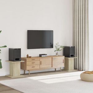 vidaXL Supports de haut-parleurs 2 pcs ch&ecirc;ne sonoma bois d'ing&eacute;nierie