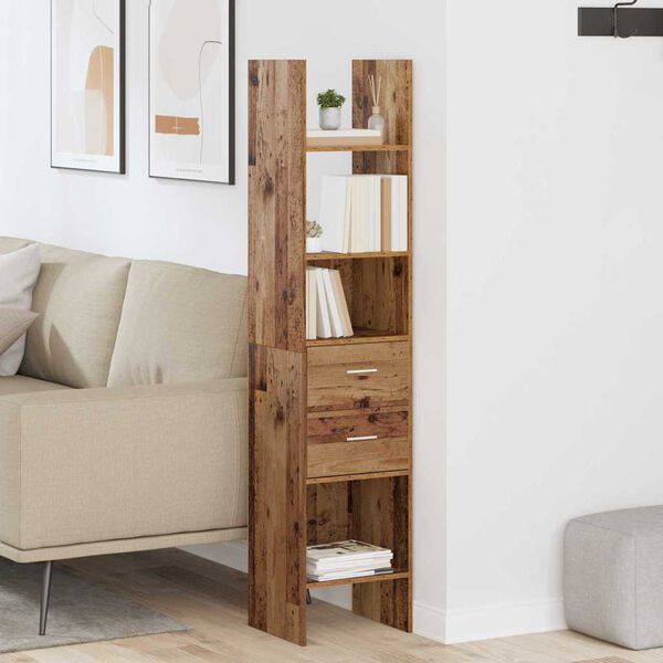 vidaXL Biblioth&egrave;que Bois ancien 40 x 35 x 180 cm Bois d'ing&eacute;nierie