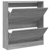 vidaXL Armoire &agrave; chaussures sonoma gris 80x21x87,5cm bois d'ing&eacute;nierie