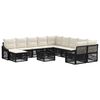 vidaXL Ensemble de canap&eacute; de jardin 12 pc Noir polyrotin