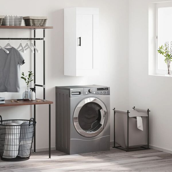 vidaXL Armoire murale blanc 34,5x34x90 cm bois d'ing&eacute;nierie