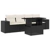 vidaXL Salon de jardin 5 pcs avec coussins noir r&eacute;sine tress&eacute;e