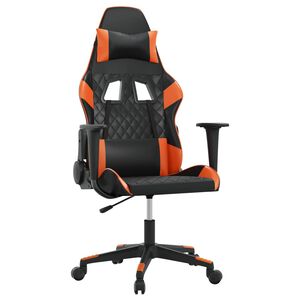 vidaXL Chaise de jeu de massage Noir et orange Similicuir