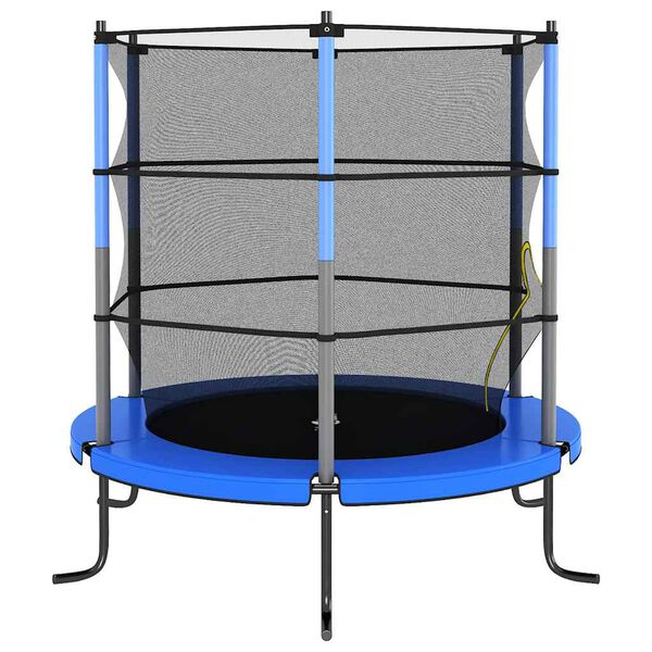 vidaXL Trampoline avec filet de s&eacute;curit&eacute; Rond 140x160 cm Bleu