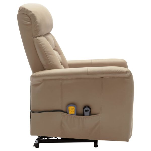 vidaXL Fauteuil de massage Cappuccino Similicuir