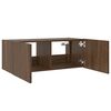 vidaXL Meuble TV mural avec lumi&egrave;res LED ch&ecirc;ne marron 80x35x31 cm