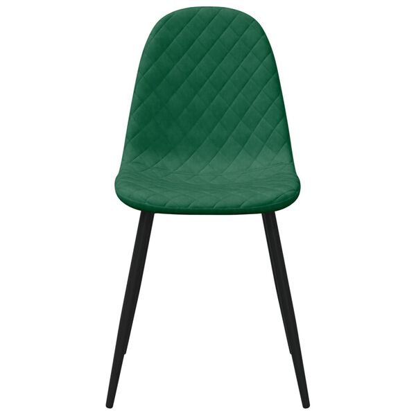 vidaXL Chaises &agrave; manger lot de 4 Vert fonc&eacute; Velours