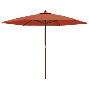vidaXL Parasol de jardin avec m&acirc;t en bois terre cuite 299x240 cm
