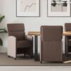 vidaXL Chaises de Salle à Manger avec Roues 2 pcs Marron