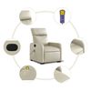 vidaXL Fauteuil inclinable de massage Crème Similicuir
