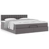 vidaXL Cadre de lit ottoman avec matelas gris 180x200 cm similicuir