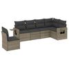 vidaXL Salon de jardin 6 pcs avec coussins gris r&eacute;sine tress&eacute;e