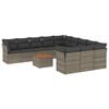 vidaXL Salon de jardin avec coussins 12 pcs gris r&eacute;sine tress&eacute;e