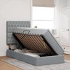 vidaXL Lit avec rangement et LED Gris clair 100 x 200 cm Polyester